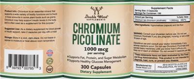 Photo of the Double Wood Supplements Chromium Picolinate 1000 mcg label