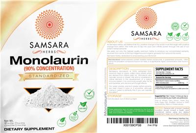 Photo of the Samsara Herbs Monolaurin (90% Concentration) label