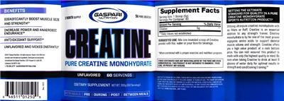 Photo of the Gaspari Nutrition Creatine 5 g Unflavored label
