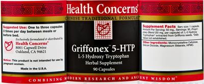 Photo of the Health Concerns Griffonex 5-HTP label