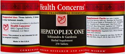 Photo of the Health Concerns Hepatoplex One label