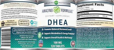 Photo of the AN Amazing Nutrition Amazing Formulas DHEA 100 mg label