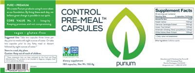 Photo of the Purium Control Pre-Meal Capsules label