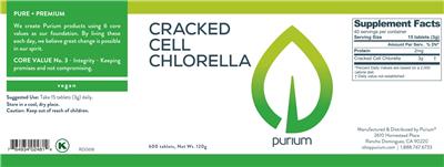 Photo of the Purium Cracked Cell Chlorella label