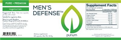 Photo of the Purium Men's Defense label