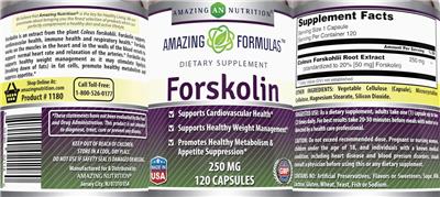Photo of the AN Amazing Nutrition Amazing Formulas Forskolin 250 mg label