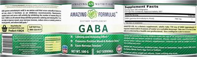 Photo of the AN Amazing Nutrition Amazing Formulas GABA label