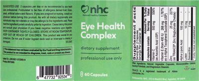 Photo of the NHC Natural Healthy Concepts Eye Health Complex label