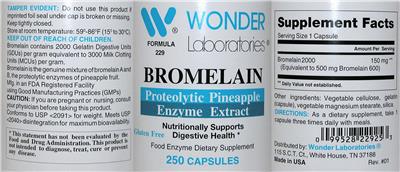 Photo of the Wonder Laboratories Bromelain label