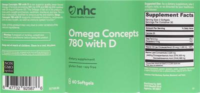 Photo of the NHC Natural Healthy Concepts Omega Concepts 780 with D label