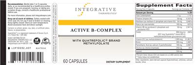 Photo of the Integrative Therapeutics Active B-Complex label