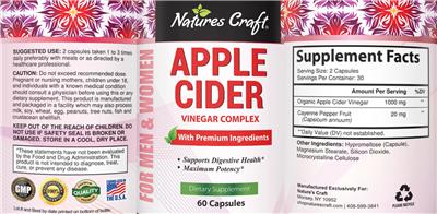 Photo of the Natures Craft Apple Cider Vinegar Complex label