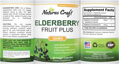 Elderberry Fruit Plus 600 mg