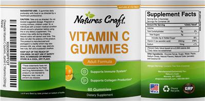 Photo of the Natures Craft Vitamin C Gummies label