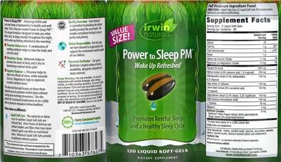 Photo of the Irwin Naturals Power to Sleep PM label