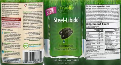 Photo of the Irwin Naturals Steel-Libido label