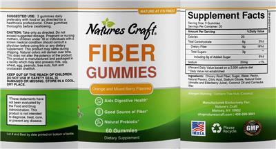 Photo of the Natures Craft Fiber Gummies label