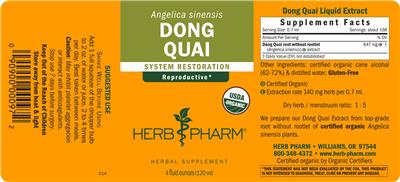 Photo of the Herb Pharm Dong Quai label