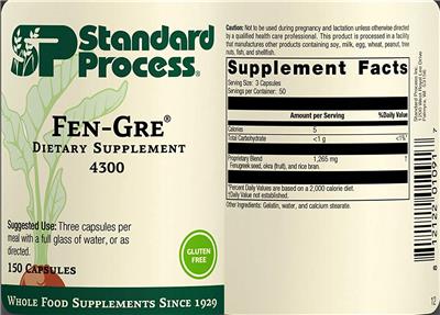 Photo of the SP Standard Process Fen-Gre label
