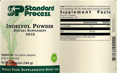 Photo of the SP Standard Process Inositol Powder label
