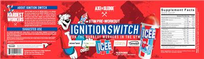 Photo of the Axe & Sledge Supplements Ignition Switch ICEE Cherry label