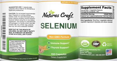 Photo of the Natures Craft Selenium label