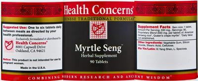 Photo of the Health Concerns Myrtle Seng label