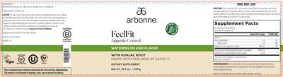 Photo of the Arbonne FeelFit Watermelon Kiwi Flavor label
