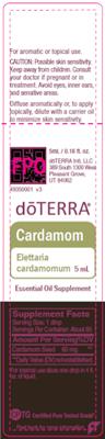 Photo of the doTERRA Cardamom label