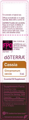 Photo of the doTERRA Cassia label