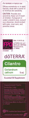 Photo of the doTERRA Cilantro label