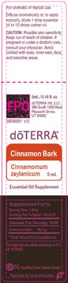 Photo of the doTERRA Cinnamon Bark label