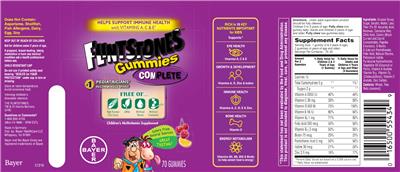 Photo of the Bayer Flintstones Gummies Complete label