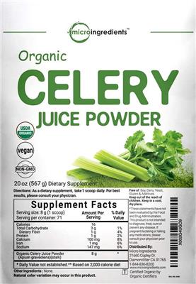Product label for Celery Juice Powder