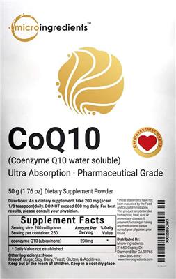 Photo of the Micro Ingredients CoQ10 label