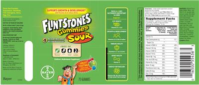 Photo of the Bayer Flintstones Sour Gummies Complete label
