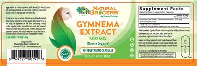 Photo of the Natural Grocers by Vitamin Cottage Gymnema Extract 500 mg label