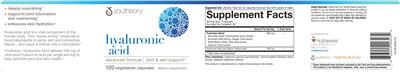 Photo of the youtheory Hyaluronic Acid label
