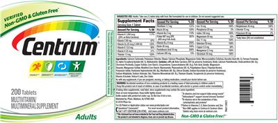 Photo of the Centrum Centrum Adults label