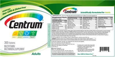 Photo of the Centrum Centrum Adults label