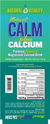 Photo of the Natural Vitality Natural CALM plus Calcium label