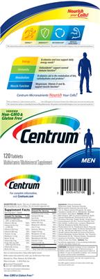 Photo of the Centrum Centrum Men label