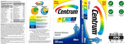 Photo of the Centrum Centrum Men label