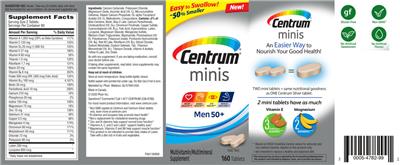 Photo of the Centrum Centrum Minis Men 50+ label