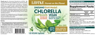 Photo of the Lidtke Chlorella Capsules label