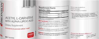 Photo of the Bronson Laboratories Acetyl L-Carnitine With Alpha-Lipoic Acid label