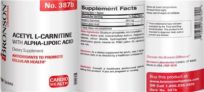Photo of the Bronson Laboratories Acetyl L-Carnitine With Alpha-Lipoic Acid label