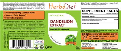 Photo of the Herbadiet Dandelion Extract label