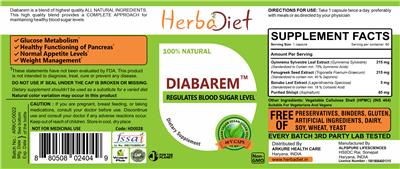 Photo of the Herbadiet Diabarem label