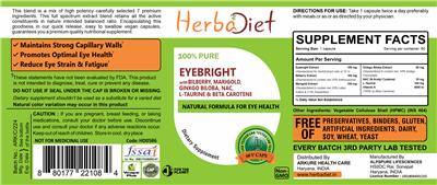 Photo of the Herbadiet Eyebright label